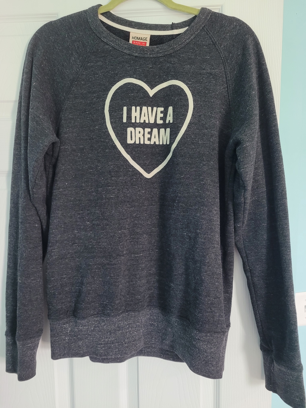 Homage Women's 'I Have A Dream' Charcoal Pullover Sweatshirt